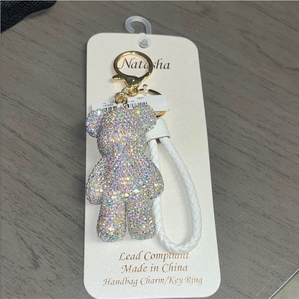 Rhinestone Bear Bag Charm/Keychain